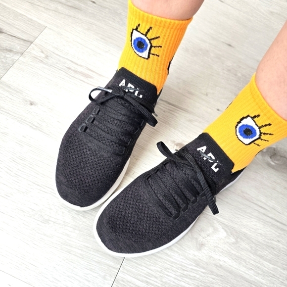 APL | Techloom Breeze 'Metallic Black' knit low-top activewear sneakers | WMS 7 - Picture 1 of 13